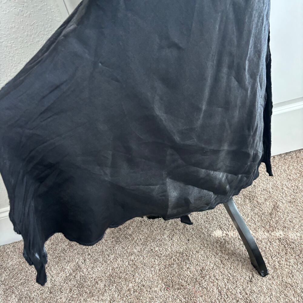 Vintage 90s Black Cowl Neck Maxi Dress Size 6 Fits XS Satin Liquid Silk Look - Picture 6 of 16